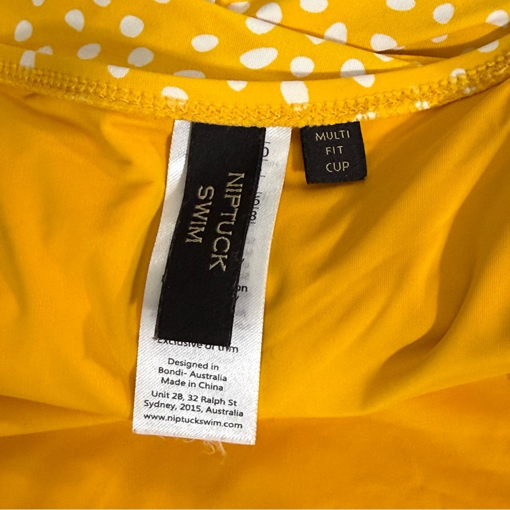 Yellow Polka Dot One-Piece Swimsuit with Sweetheart Neckline - Picture 8 of 9
